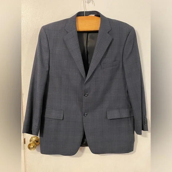 Blue pronto Uno wool suit jacket size means 44 regular - Picture 2 of 13